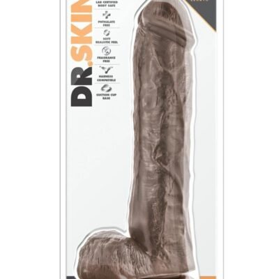 Dr. Skin Mr. Savage Dildo W Balls/Suction Cup 11.5in - Chocolate