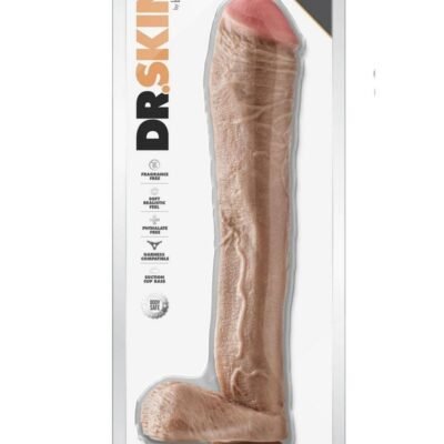 Dr. Skin Mr. Ed Dildo with Balls / Suction Cup 13in - Vanilla