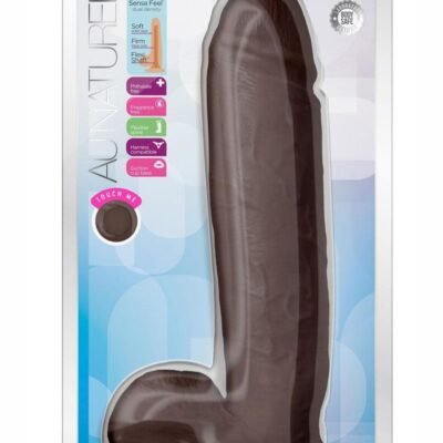 Au Naturel Huge Sensa Feel Dildo with Suction Cup 10in - Chocolate