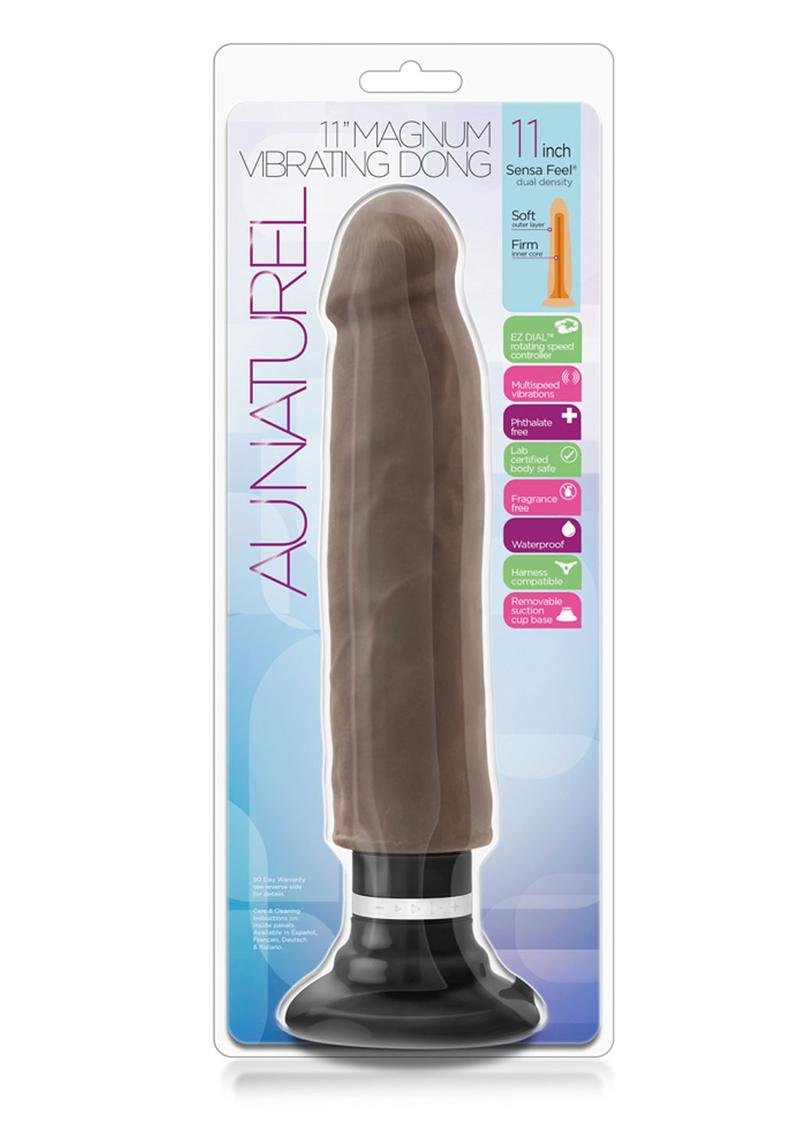 Au Naturel Sensa Feel Magnum Vibrating Dildo 11in – Chocolate