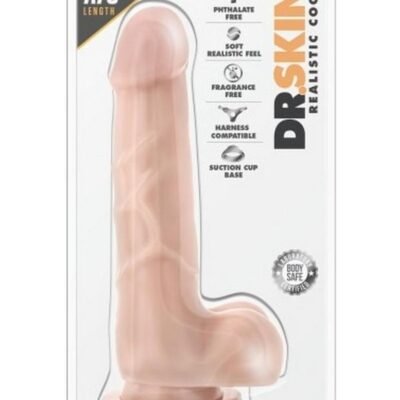 Dr. Skin Silver Collection Basic 7 Dildo 7in - Vanilla