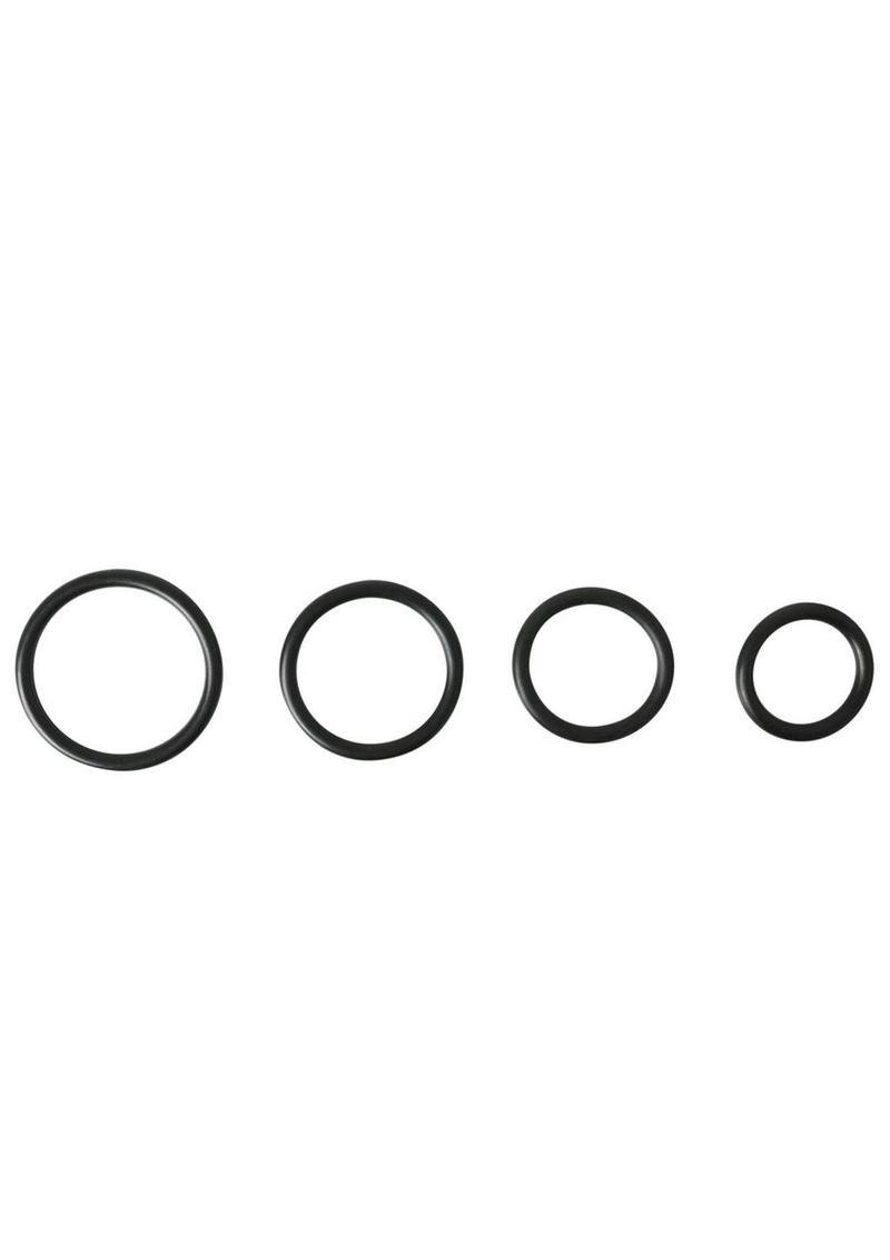Sportsheets Rubber O Ring Cock Ring (4 Pack) - Black - Imagen 2