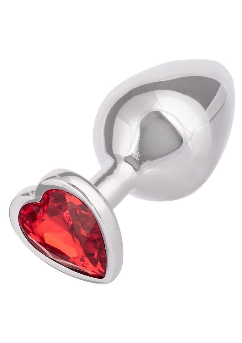 Jewel Ruby Heart Aluminum Anal Plug - Large - Red - Imagen 2