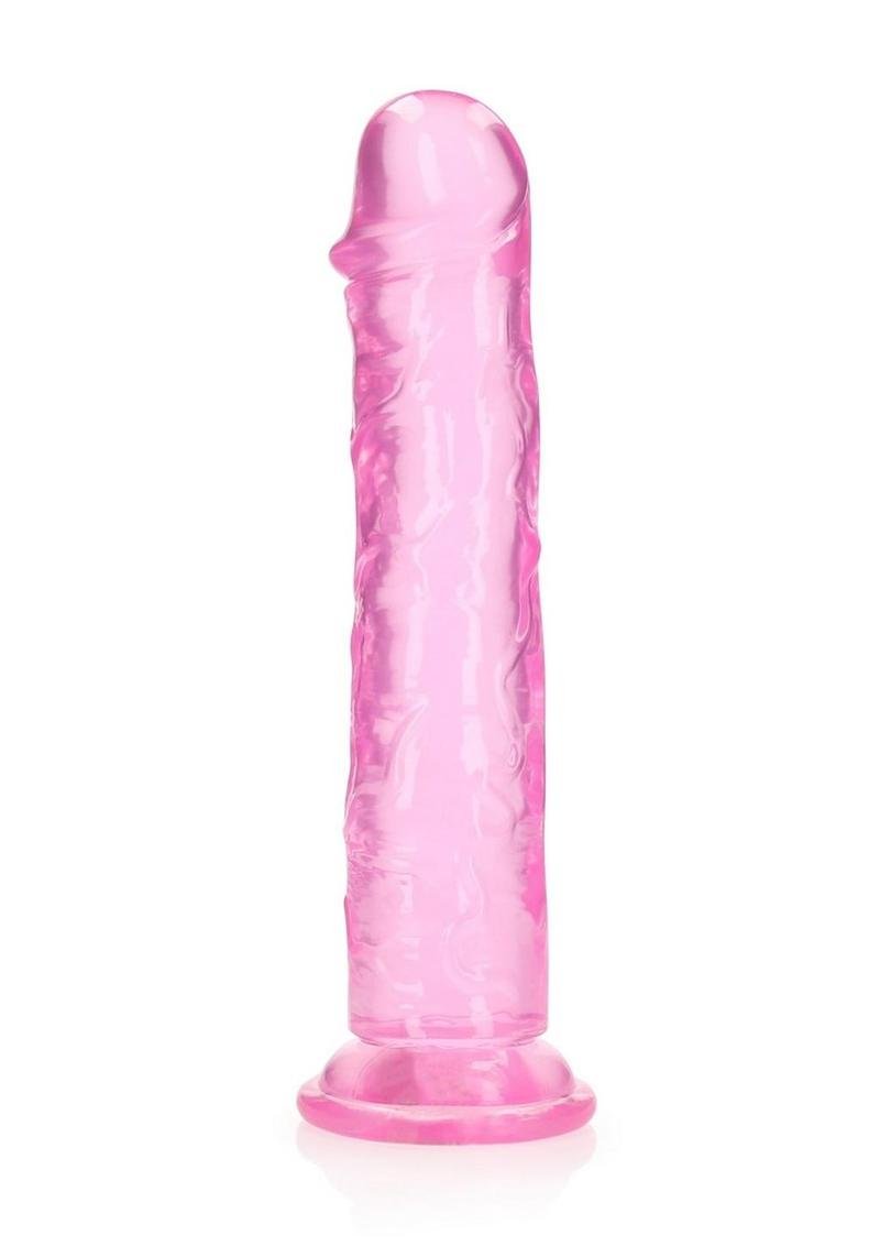 RealRock Crystal Clear Straight No Balls Dildo 11in - Pink - Imagen 2