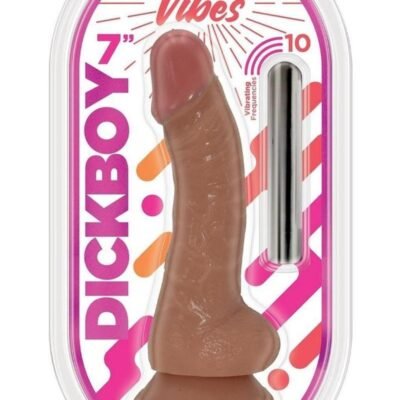 Dickboy Vibes Rechargeable Silicone Multi Speed Dildo 7In - Caramel