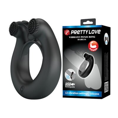 Pretty Love Dahlia – Anillo Vibrador para Pene Negro