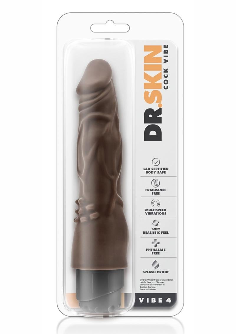 Blush Dr. Skin Cock Vibe 4 - Vibrador Realístico 8" - Marrón