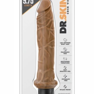Dr. Skin Cock Vibe 8 Vibrating Dildo 9.75in - Caramel