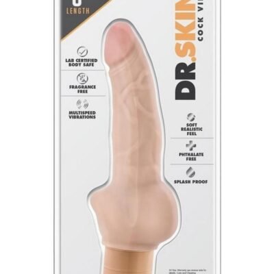 Dr. Skin Cock Vibe 12 Vibrating Dildo 8in - Vanilla