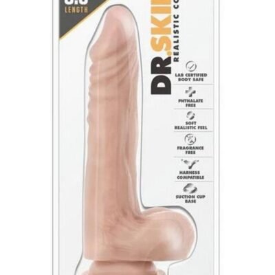 Dr. Skin Silver Collection Stud Muffin Dildo 8.5in - Vanilla