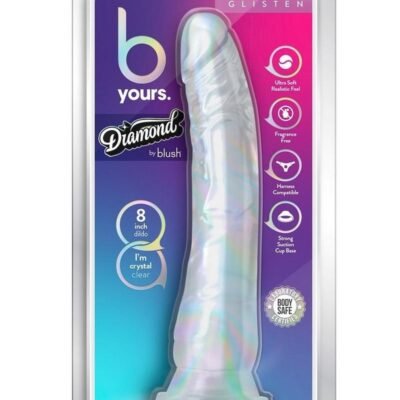 B Yours Diamond Glisten Dildo 8.75in - Clear