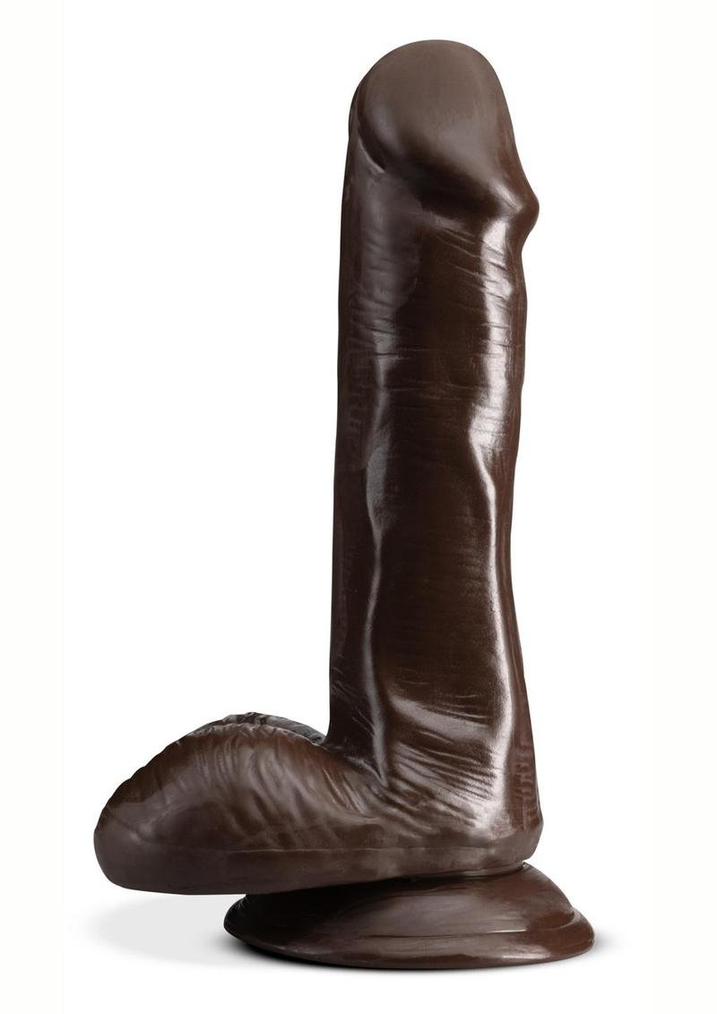 Dr. Skin Plus Gold Posable Dildo w/Balls - Chocolate - Imagen 2
