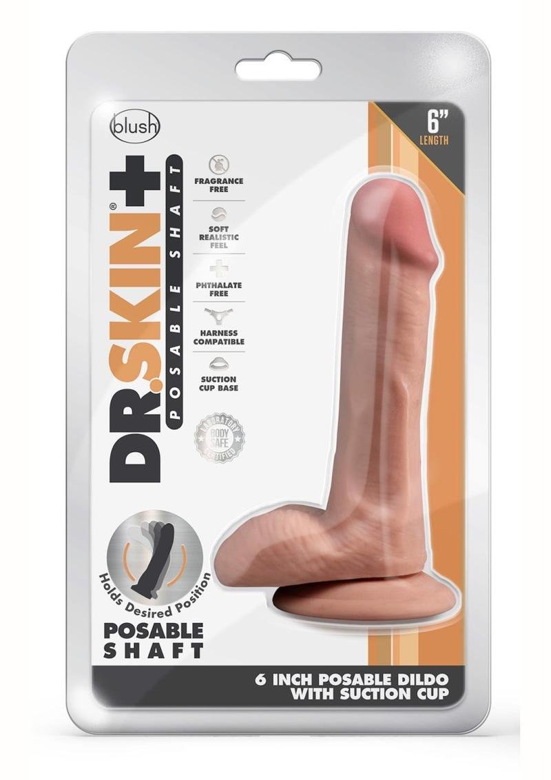 Dr. Skin Plus Gold Posable Dildo w/Balls - Caramel