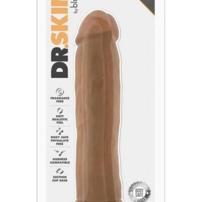Dr. Skin Silver Collection Cock Dildo 9in - Caramel