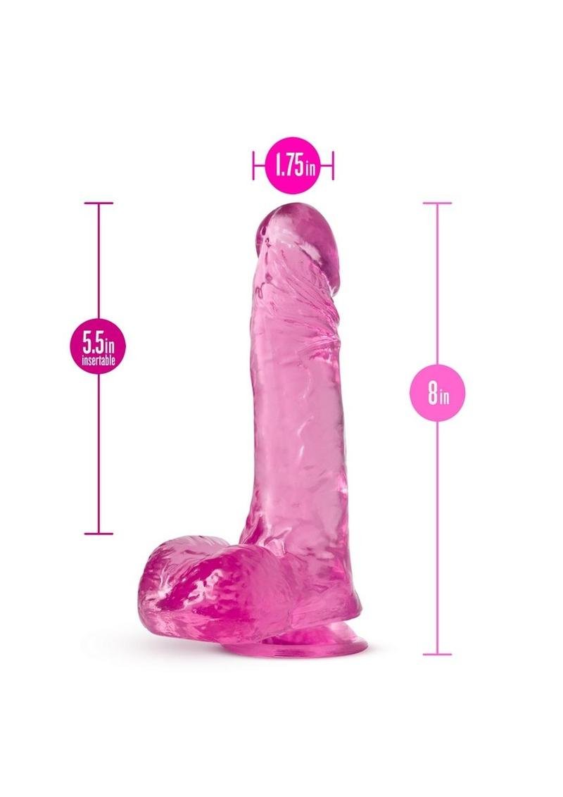 B Yours Plus Ram n' Jam Realistic Dildo with Balls 8in - Pink - Imagen 2