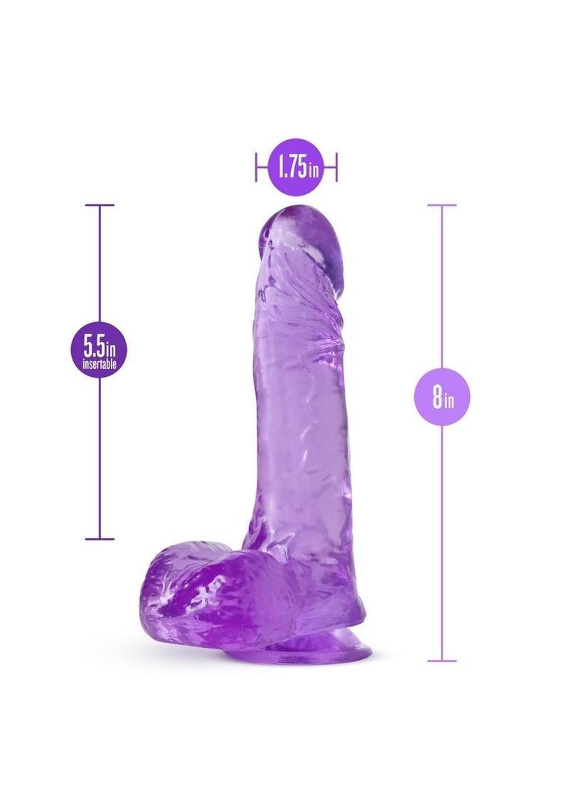 B Yours Plus Ram n' Jam Realistic Dildo with Balls 8in - Purple - Imagen 2