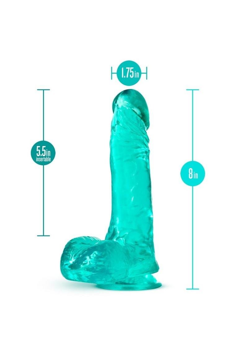 B Yours Plus Ram n' Jam Realistic Dildo w/Balls 8in - Teal - Imagen 2