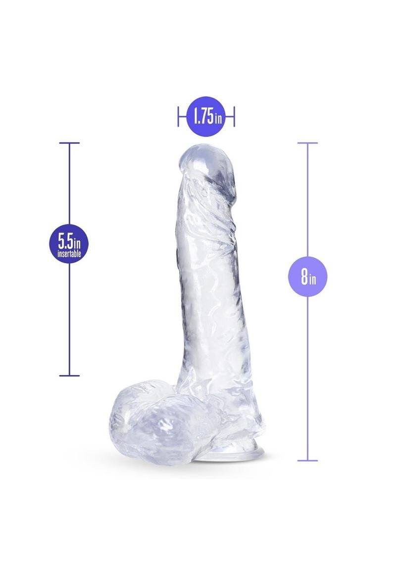 B Yours Plus Ram n' Jam Realistic Dildo w/Balls 8in - Clear - Imagen 2