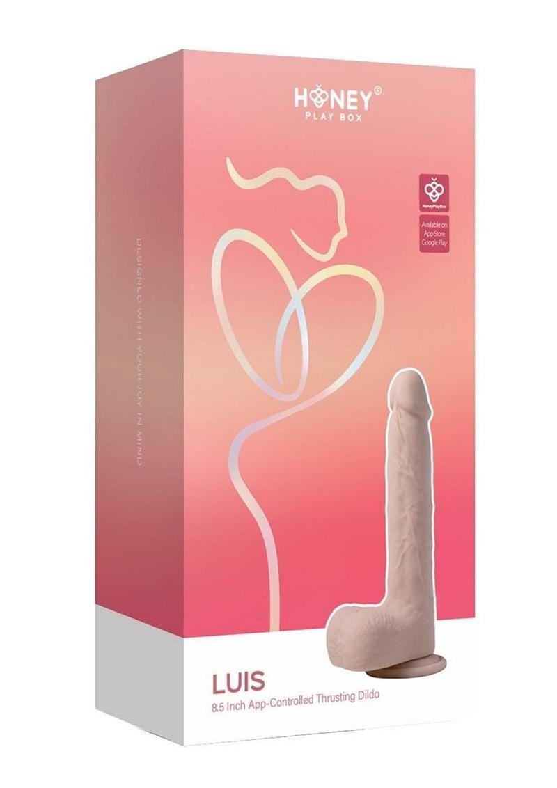 Luis App Controlled Real Thrusting Rechargeable Silicone Dildo w