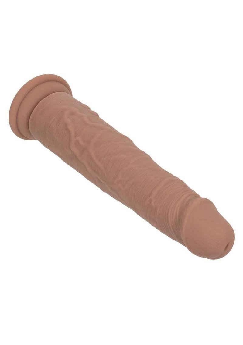 Studs Vibrating & Thrusting Silicone Dildo 6.5in - Caramel - Imagen 3