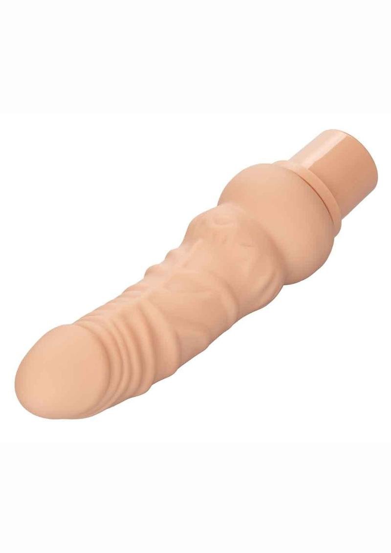 Power Stud Curvy Silicone Vibrating Dong - Vanilla - Imagen 2