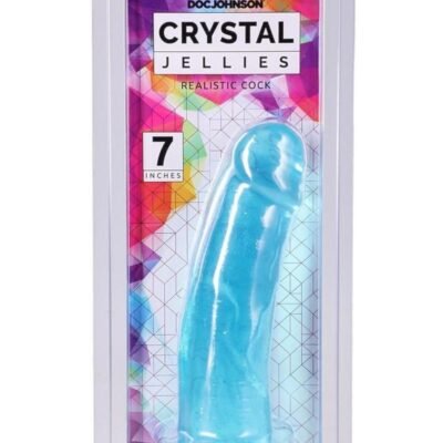 Doc Johnson Crystal Jellies - Dildo Realístico 7" - Verde azulado