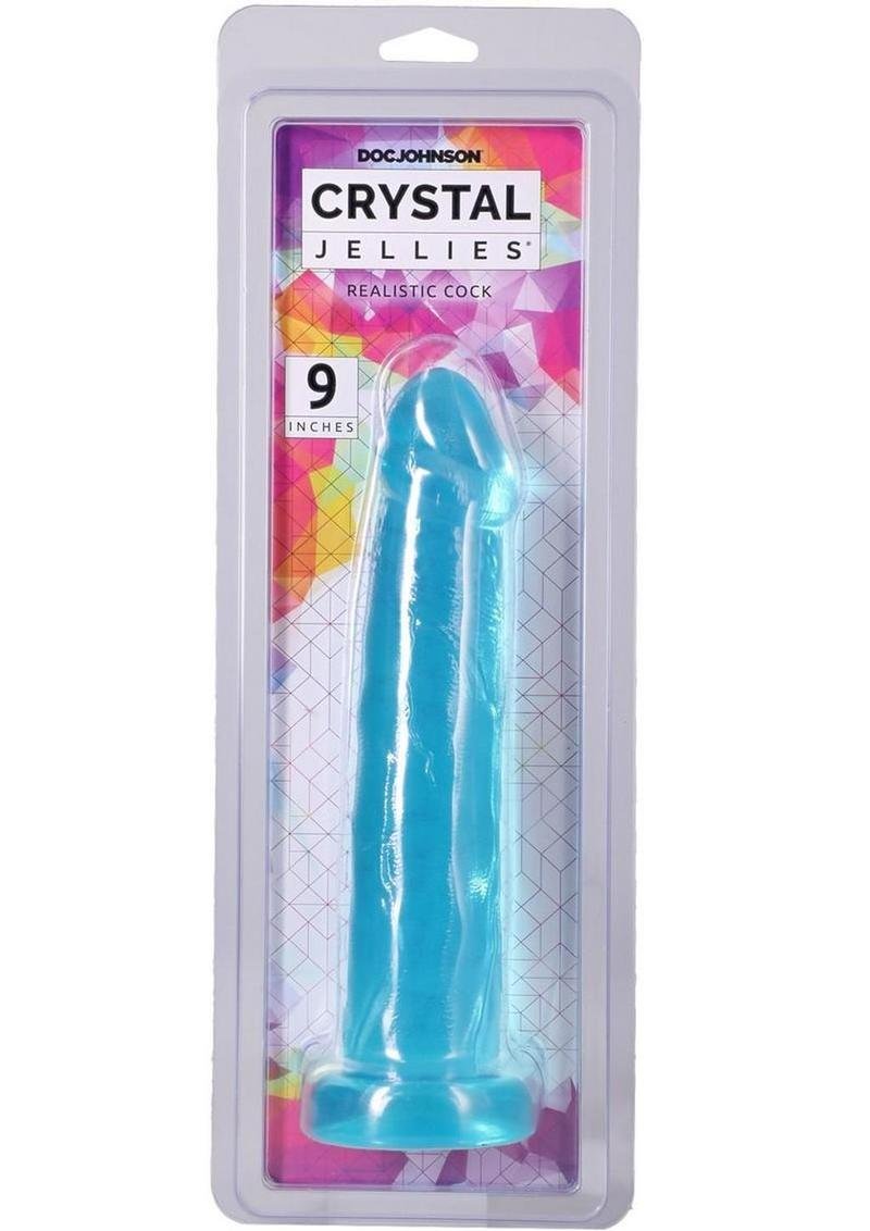 Doc Johnson Crystal Jellies - Dildo RealĂstico 9" - Verde azulado